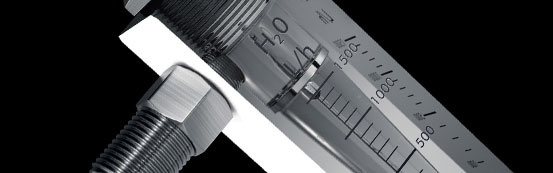 Prietokomer R-R s ihlovým ventilom na malý a stredný prietok. Rotameter, plavákový prietokomer.