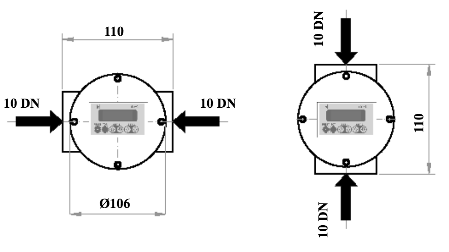 D-EL Display - Threaded dimensions