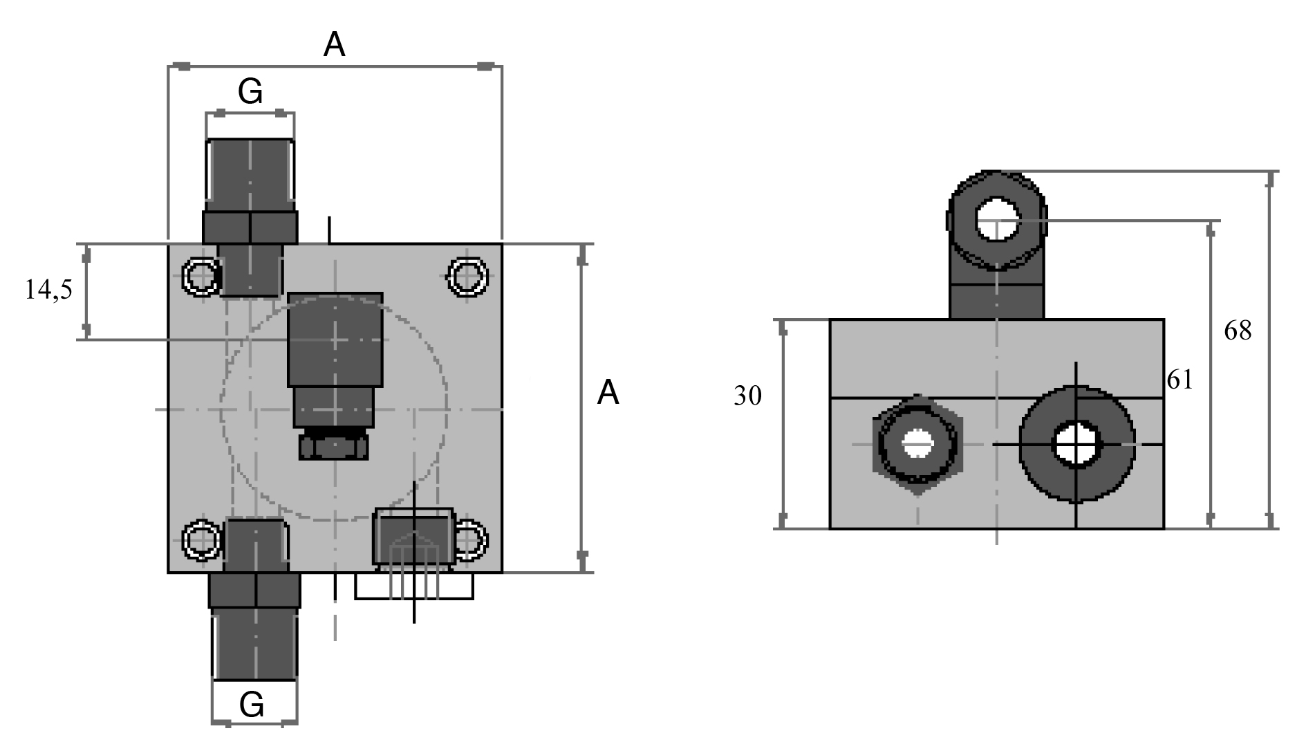 G 50 / G 60 Pulse output dimensions