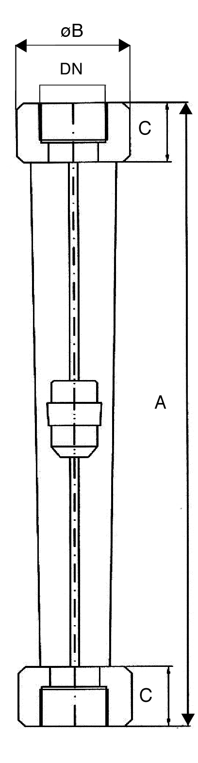 Flowmeter V-VK dimensions